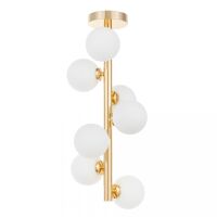 Lampa sufitowa PETRICA W7 LDC 6033-7 (GD) Lumina Deco złota z białymi kulami