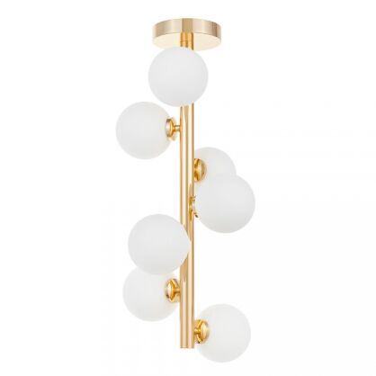 Lampa sufitowa PETRICA W7 LDC 6033-7 (GD) Lumina Deco złota z białymi kulami