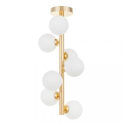 Lampa sufitowa PETRICA W7 LDC 6033-7 (GD) Lumina Deco złota z białymi kulami