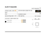 Lampa sufitowa wpuszczana Plafon Slim Square 9 AZzardo biała zaokrąglone boki 3000K/ 4000K - 2