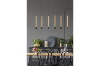 Lampa wisząca Izolda 6 black/wood AZ3340 - 2