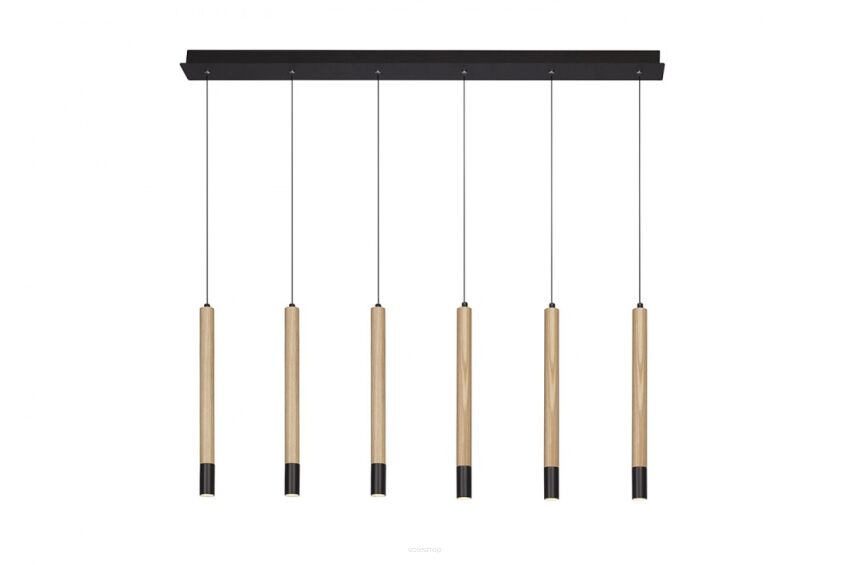 Lampa wisząca Izolda 6 black/wood AZ3340