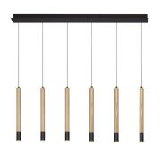 Lampa wisząca Izolda 6 black/wood AZ3340