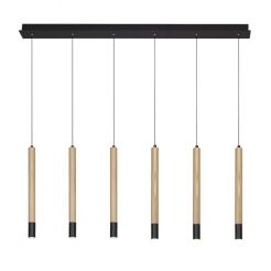 Lampa wisząca Izolda 6 black/wood AZ3340