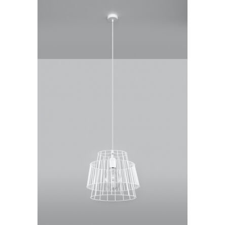 Lampa wisząca GATE SL.0662 SOLLUX BIAŁA DRUCIANY KLOSZ NOWOCZESNA