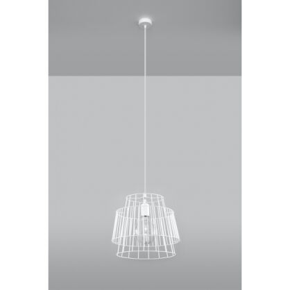 Lampa wisząca GATE SL.0662 SOLLUX BIAŁA DRUCIANY KLOSZ NOWOCZESNA