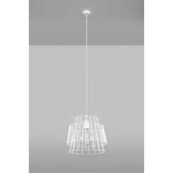 Lampa wisząca GATE SL.0662 SOLLUX BIAŁA DRUCIANY KLOSZ NOWOCZESNA