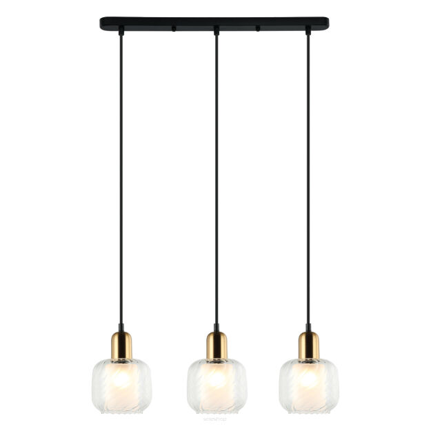 Lampa wisząca Lamezia PND-67594-3-BRO+CL nowoczesna transparentne klosze oprawki antyczny brąz