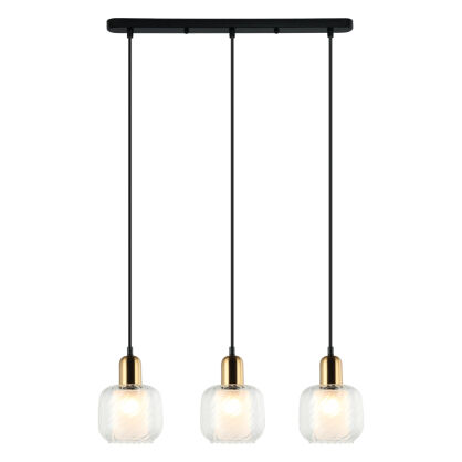 Lampa wisząca Lamezia PND-67594-3-BRO+CL nowoczesna transparentne klosze oprawki antyczny brąz