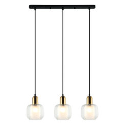 Lampa wisząca Lamezia PND-67594-3-BRO+CL nowoczesna transparentne klosze oprawki antyczny brąz