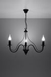 Klasyczna Lampa Wisząca Świeca Żyrandol MINERWA 3 Czarny SL.217 styl pałacowy - 2