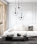 Lampa wisząca NERONI W4 LDP 6016-4 (BK) Lumina Deco molekuły LED - 2