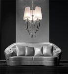 Lampa wisząca Diablo AZzardo AD 8074-3 AZ0028 wykonana jest z chromowanego metalu oraz białego abażuru z najwyższej jakości materiału - 2