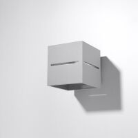Lampa Ścienna Aluminiowa Kostka Kinkiet LOBO szary SL.0205 Nowoczesna 