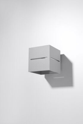Lampa Ścienna Aluminiowa Kostka Kinkiet LOBO szary SL.0205 Nowoczesna 