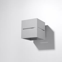 Lampa Ścienna Aluminiowa Kostka Kinkiet LOBO szary SL.0205 Nowoczesna 