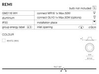 Lamp sufitowa wpuszczana okrągła biała Remi GM2116 WH - 3