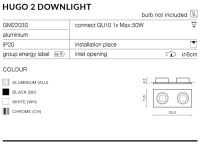 Oprawa  wpustowa HUGO 2 DOWNLIGHT  AZ1739 techniczna w kolorze  białym - 2