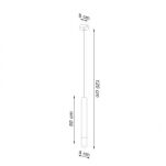 Lampa wisząca WEZYR 1 SL.0960 SOLLUX LIGHTING czarna tuba ze szklanym akcentem - 2