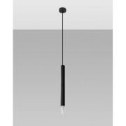 Lampa wisząca WEZYR 1 SL.0960 SOLLUX LIGHTING czarna tuba ze szklanym akcentem