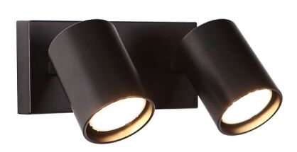 Kinkiet TOP II W0221 MAXlight CZARNY Wykonany z metalu  2 źródła światła GU10