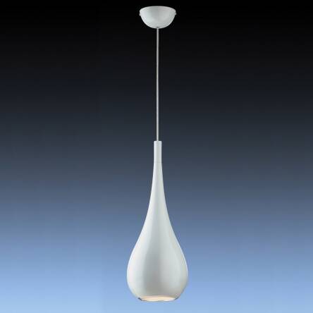 Lampa wisząca Lava White MA01986CA-00101 Italux  z metalu o wykończeniu białym klosz ma kształt łezki