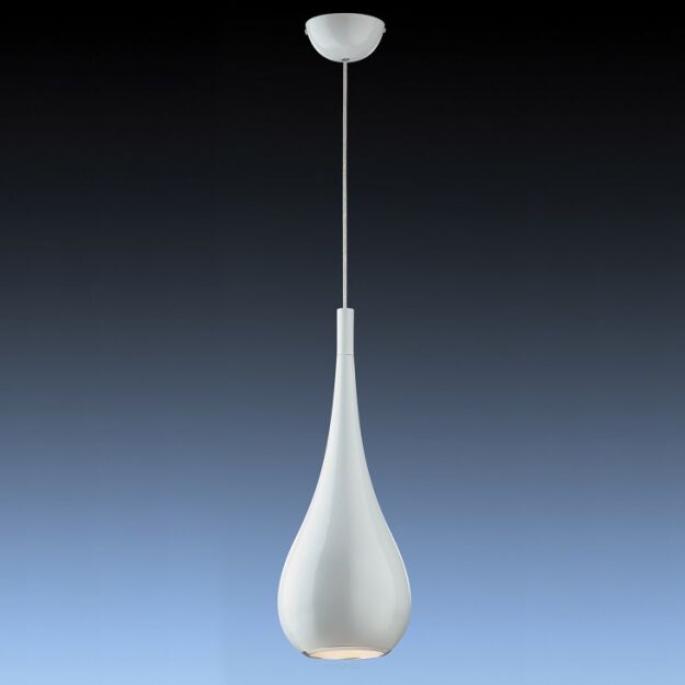 Lampa wisząca Lava White MA01986CA-00101 Italux  z metalu o wykończeniu białym klosz ma kształt łezki