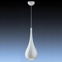Lampa wisząca Lava White MA01986CA-00101 Italux  z metalu o wykończeniu białym klosz ma kształt łezki