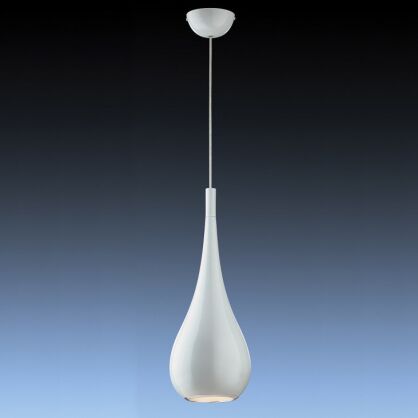 Lampa wisząca Lava White MA01986CA-00101 Italux  z metalu o wykończeniu białym klosz ma kształt łezki