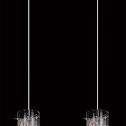 Lampa wisząca Ibiza MDM1903/2 Italux nowoczesna lampa wykończenie w kolorze chromu klosze w kształcie tub ze szkła z ozdobnymi drucikami