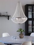 Lampa wisząca GRÄNSÖ granso 105317   Markslojd Styl pałacowy glamour przezroczyste kryształki metalowe elementy w kolorze chromu źródła  światła E14 50 cm szerokości - 2