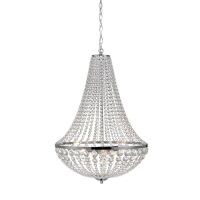Lampa wisząca GRÄNSÖ granso 105317   Markslojd Styl pałacowy glamour przezroczyste kryształki metalowe elementy w kolorze chromu źródła  światła E14 50 cm szerokości