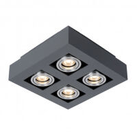 Lampa sufitowa CASEMIRO IT8002S4-BK/AL Italux 4 ŹRÓDŁA ŚWIATŁA GU10 CZARNY / ALUMINIUM NATYNKOWA