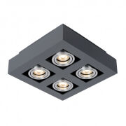 Lampa sufitowa CASEMIRO IT8002S4-BK/AL Italux 4 ŹRÓDŁA ŚWIATŁA GU10 CZARNY / ALUMINIUM NATYNKOWA