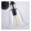 Kinkiet Paris- W01796BK w stylu loftowym, vintage transparentny szklany klosz metalowe elementy w kolorze czarnym - 2