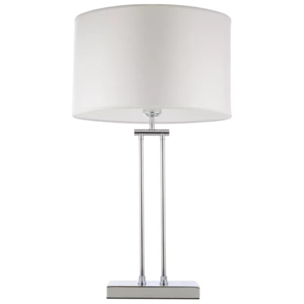 Lampa stołowa Athens - T01444WH CR COSMO Light nowoczesna lampa z metalową podstawą o wykończeniu chromowanym biały owalny abażur