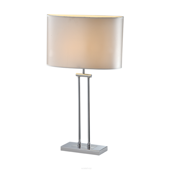 Lampa stołowa Athens - T01444WH CR COSMO Light nowoczesna lampa z metalową podstawą o wykończeniu chromowanym biały owalny abażur 