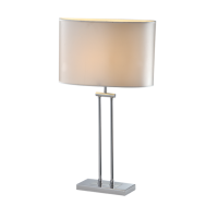 Lampa stołowa Athens - T01444WH CR COSMO Light nowoczesna lampa z metalową podstawą o wykończeniu chromowanym biały owalny abażur 