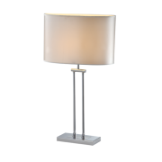 Lampa stołowa Athens - T01444WH CR COSMO Light nowoczesna lampa z metalową podstawą o wykończeniu chromowanym biały owalny abażur 