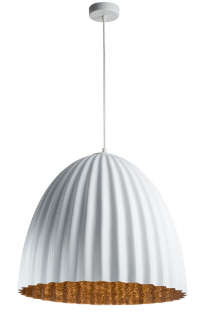Lampa wisząca TELMA 70 SIGMA 32030 KARBOWANA BIAŁA MIEDZIANA