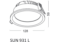 LAMPA WPUSZCZANA ELKIM SUN 931 L Wykonana z aluminium dostępna w 3 kolorach LED 10W 3000K IP44/20 - 5