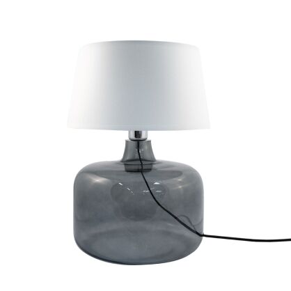 Lampa stołowa BATUMI GRAFIT ZumaLine Styl klasyczny szkło + abażur 3 kolory
