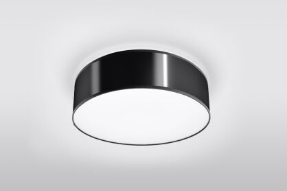Nowoczesna Lampa Sufitowa Okrągły Plafon ARENA 35 Czarna SL. 0121 klosz z tworzywa sztucznego w kolorze czarnym w kształcie walca