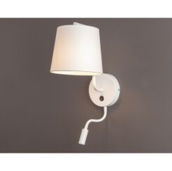 Kinkiet CHICAGO II WH + LED W0196  Maxlight tkaniny ruchomy wysięgnik led do czytania