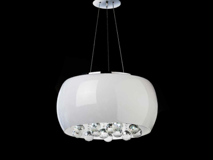 Lampa wisząca Quince 50 AZzardo LP1056-6 AZ0702  okrągły szklany klosz z ozdobnymi kryształkami