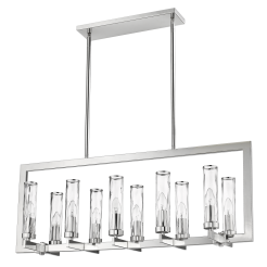 Lampa wisząca Oxford - P10069NI COSMO Light szkło imitujące FALE wykonana w stylu nowojorskim połączonym z klasycznym  