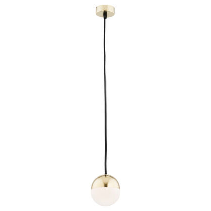 Lampa wisząca LIVIA 4031 Argon Kula o średnicy 12 cm mosiądz-biały