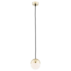 Lampa wisząca LIVIA 4031 Argon Kula o średnicy 12 cm mosiądz-biały