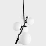 Lampa wisząca FREDICA LDP 6030-7 (BK+WT) Lumina Deco czarna podstawa białe klosze - 4