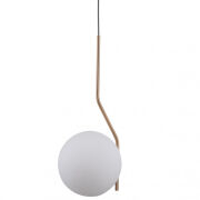 Lampa wisząca  CARIMI PND-3300-1-HBR Italux  PONADCZASOWY BIAŁY KLOSZ E27  KORPUS W KOLORZE MOSIĄDZU